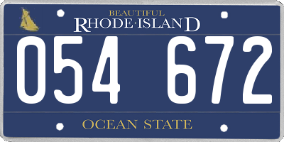RI license plate 054672
