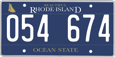 RI license plate 054674
