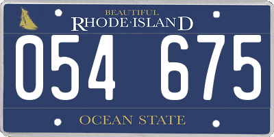 RI license plate 054675