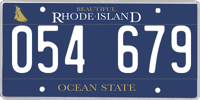 RI license plate 054679