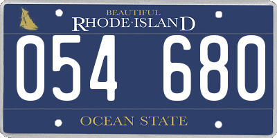 RI license plate 054680