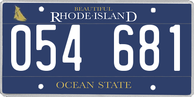 RI license plate 054681