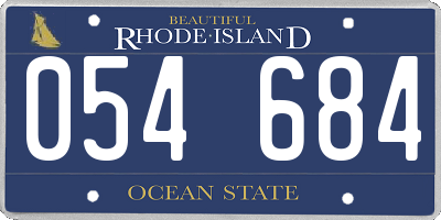 RI license plate 054684