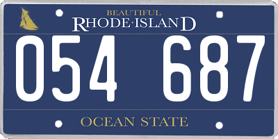 RI license plate 054687