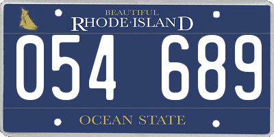RI license plate 054689