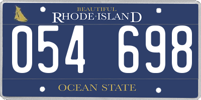 RI license plate 054698