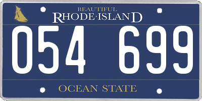 RI license plate 054699