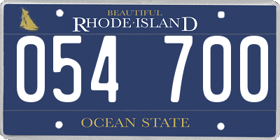 RI license plate 054700