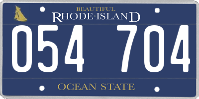 RI license plate 054704