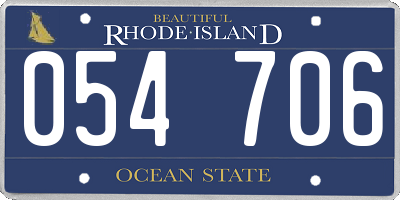 RI license plate 054706