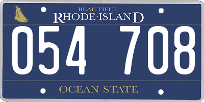 RI license plate 054708