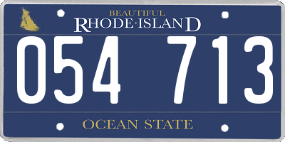 RI license plate 054713