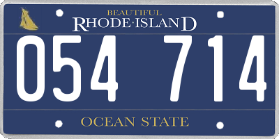 RI license plate 054714