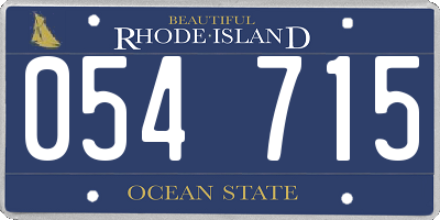 RI license plate 054715