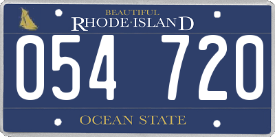 RI license plate 054720