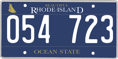 RI license plate 054723