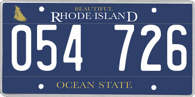 RI license plate 054726