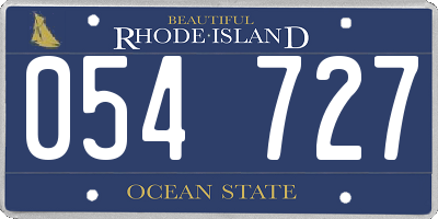 RI license plate 054727