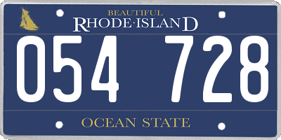 RI license plate 054728