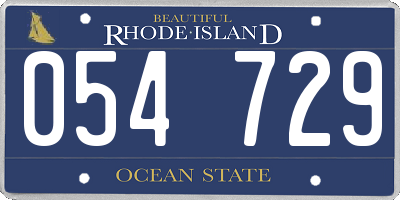 RI license plate 054729