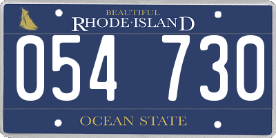 RI license plate 054730