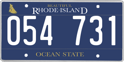 RI license plate 054731