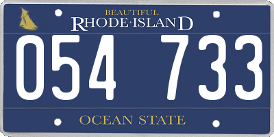 RI license plate 054733
