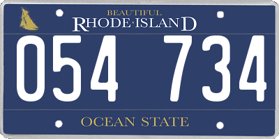 RI license plate 054734