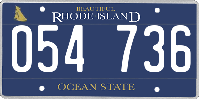 RI license plate 054736