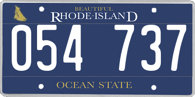 RI license plate 054737