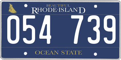 RI license plate 054739