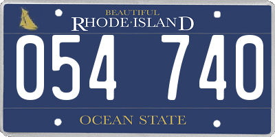 RI license plate 054740