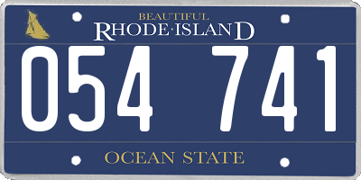 RI license plate 054741