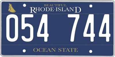 RI license plate 054744