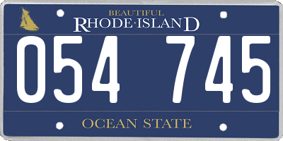 RI license plate 054745