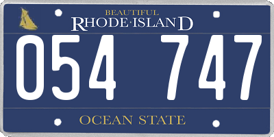RI license plate 054747