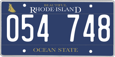 RI license plate 054748
