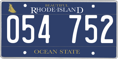 RI license plate 054752