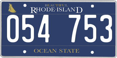 RI license plate 054753