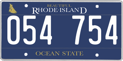 RI license plate 054754