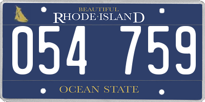 RI license plate 054759