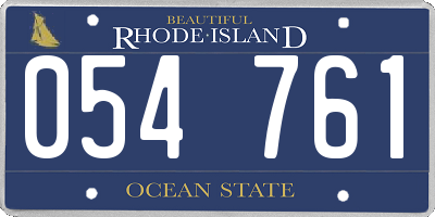 RI license plate 054761
