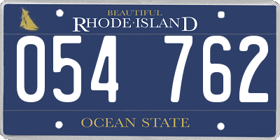 RI license plate 054762