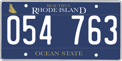 RI license plate 054763