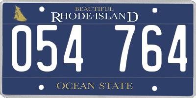 RI license plate 054764