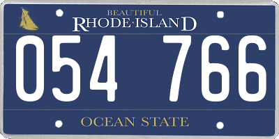 RI license plate 054766