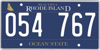 RI license plate 054767