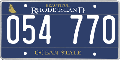 RI license plate 054770