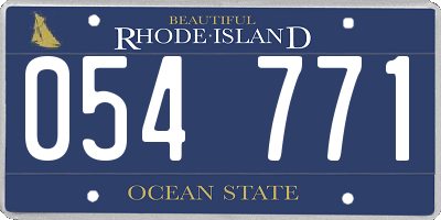 RI license plate 054771