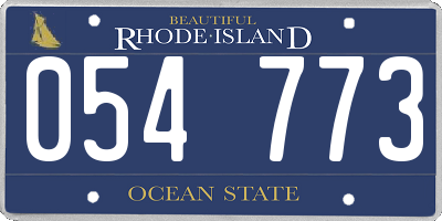 RI license plate 054773